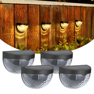 Cross-Border Solar Semicircle Wall Lamp Outdoor Courtyard Decorative Lamp Waterproof Villa Garden Wall Fence Lighting and Shadow Lamp