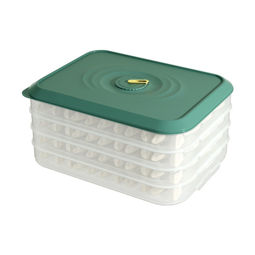 Dumpling box for household refrigerator, freezer, available boxes for preserving multi-layer quick-frozen wontons and dumplings storage box