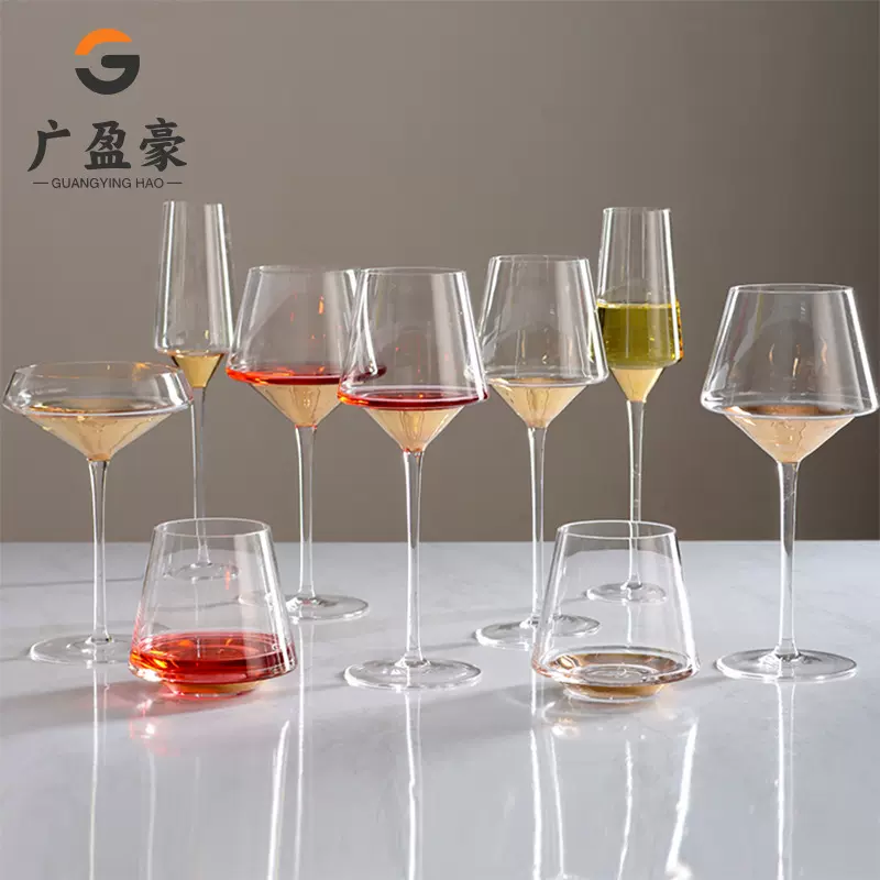 轻奢高颜值红酒勃艮第杯家用套装英国镀金高脚香槟杯洋酒威士忌杯
