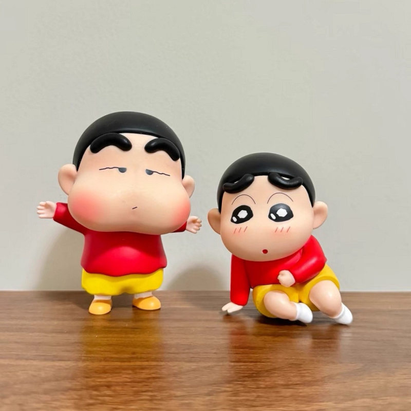 蜡笔小新蜡笔小新跌倒屁屁小新手办卡通可爱动漫潮玩公仔桌面摆件|undefined