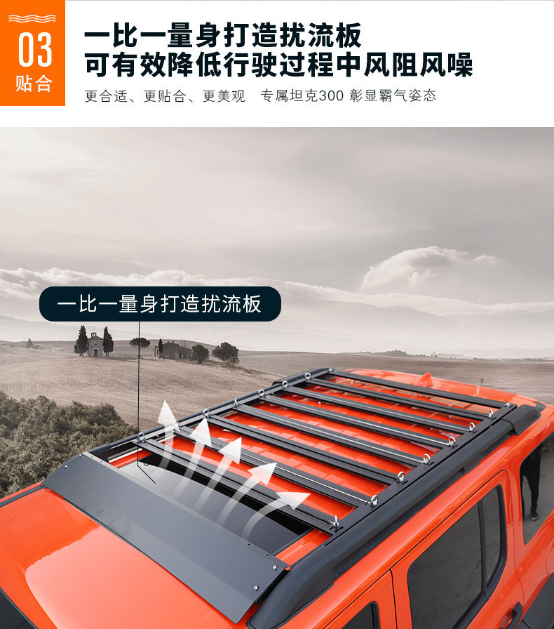 Tank 300 Dedicated Internal Roof Rack Without Crossbars, Luggage Rack, Roof Basket, Platform