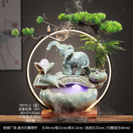 创意招财流水摆件客厅高端摆饰循环水喷泉办公室桌摆乔迁开业礼品