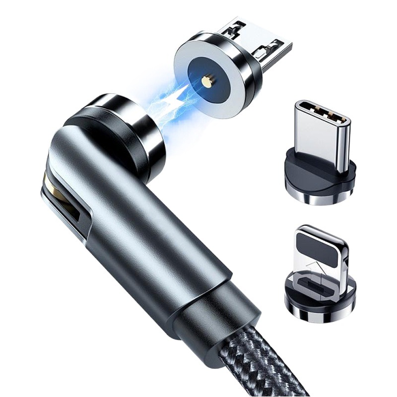 Cable DE DATOS magnético de succión 540 línea giratoria TYPEC cable de carga tres-en-uno línea de succión magnética codo recto curvado cable de datos del teléfono móvil