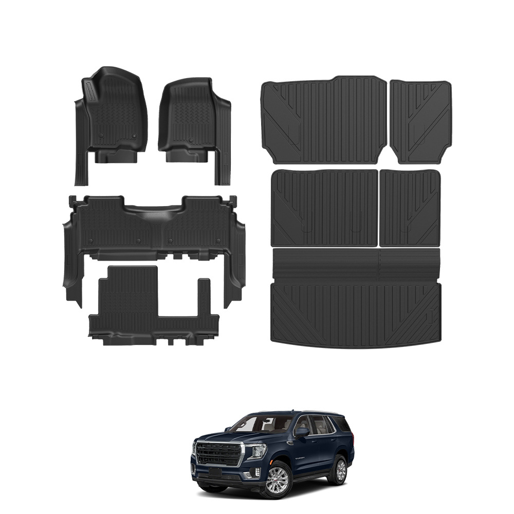 Txinrui Aplicable GMC Yukon Yukon Alfombrilla de piso para automóvil Alfombrilla de caja trasera Alfombrilla de pie 5D especial Tpe Floor Mat