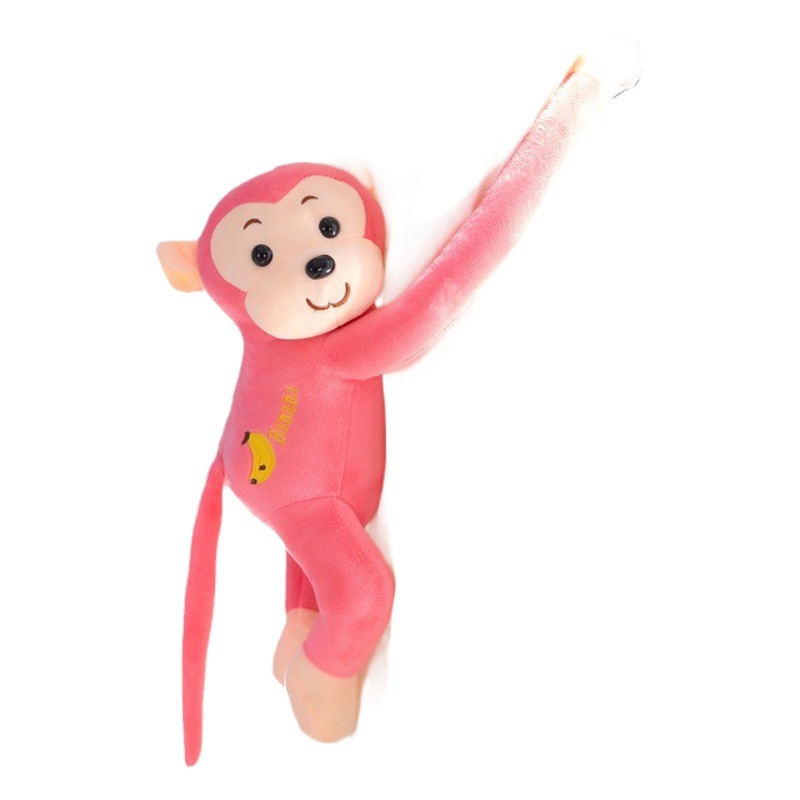 Animal pequeño mono mono de brazo largo juguete de peluche mono se llamará mono plátano cortina mono muñeca tarjeta mono coche
