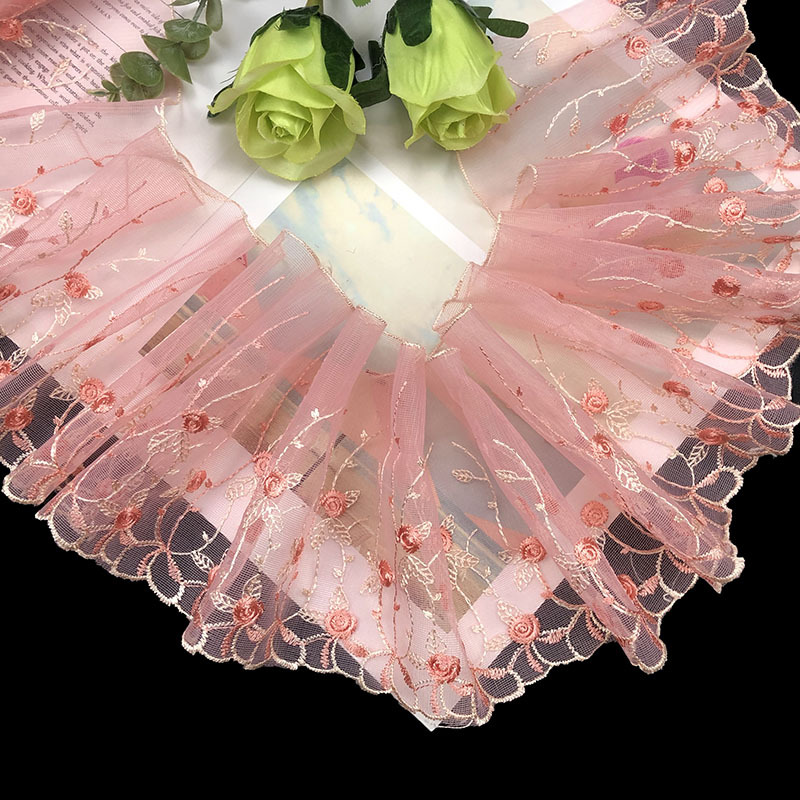 现货供应网纱刺绣花边 DIY手工芭比娃娃裙子家纺坐垫袖套服装辅料