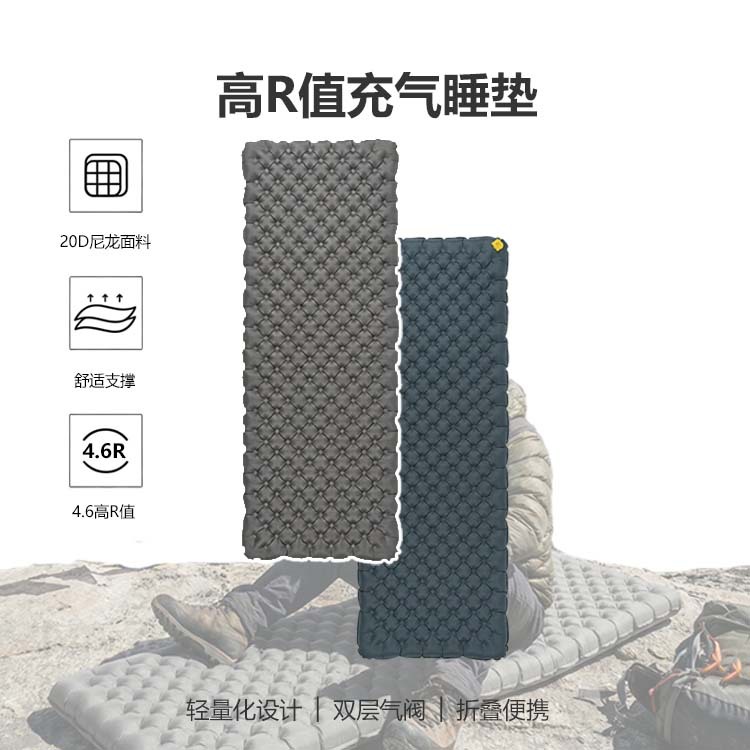 Source Factory R Value 4.3, Lightweight Inflatable Mat for All Seasons, Outdoor Portable Inflatable Sleeping Mat, Moisture-Proof Floor Mat