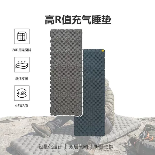 Source Factory R Value 4.3, Lightweight Inflatable Mat for All Seasons, Outdoor Portable Inflatable Sleeping Mat, Moisture-Proof Floor Mat