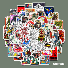 50 pieces of Robot Gundam motorcycles, cars, bicycles, skateboards, mobile phones, computers, tablets, matte film DIY stickers