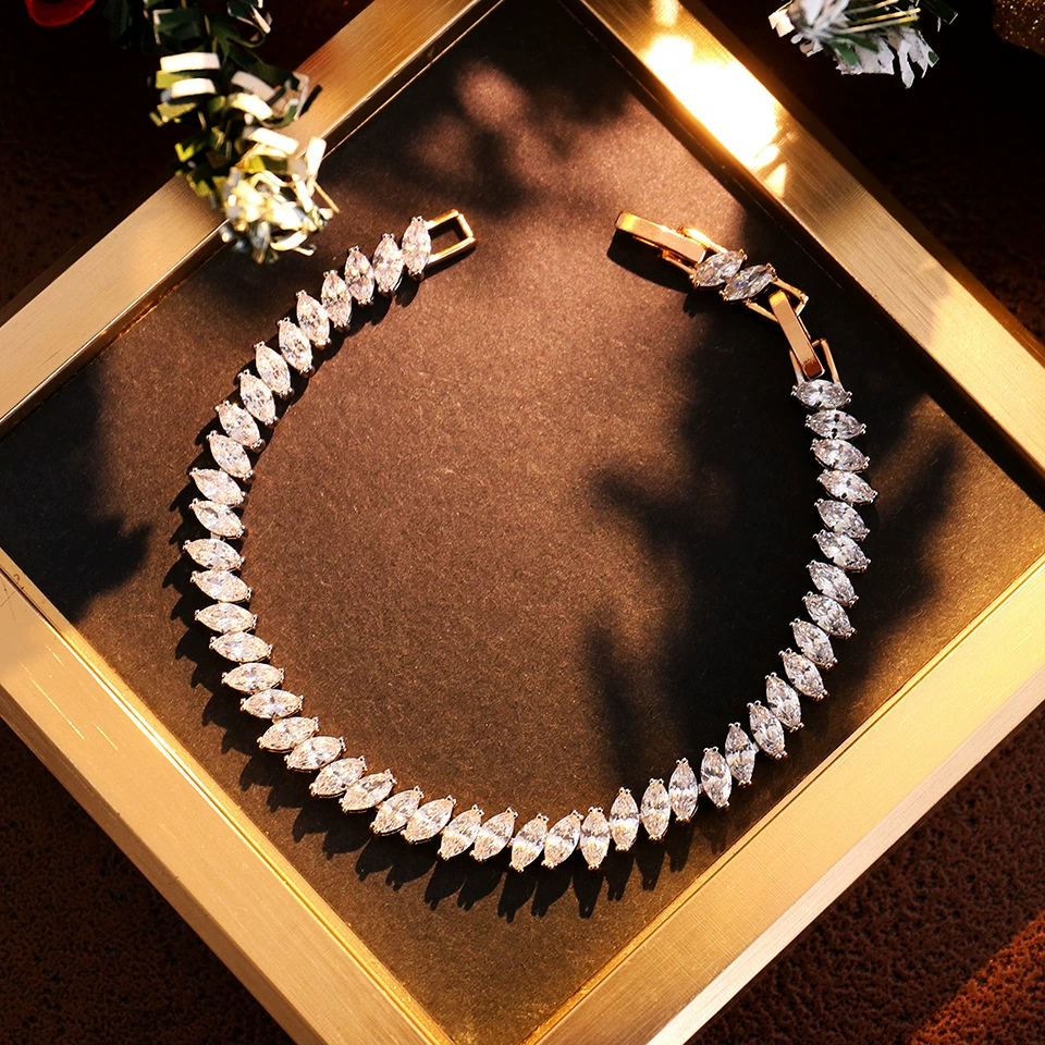 Трансграничный европейский и американский конский глаз Mosan Diamond Теннисная цепочка Полный бриллиант D/VVS1 Браслет из муассанита Хип-хоп Персонализированный Теннисный браслет