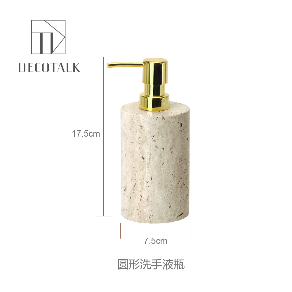 Huangdong Stone Baño de baño de cinco piezas conjunto de lavado conjunto de inodoro de mármol bandeja modelo decoración de la habitación "Viento silencioso"