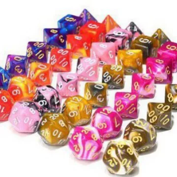 Two-color multi-sided acrylic dice 7 tablets suit game running group digital dice foreign trade cross-border exclusive supply in stock