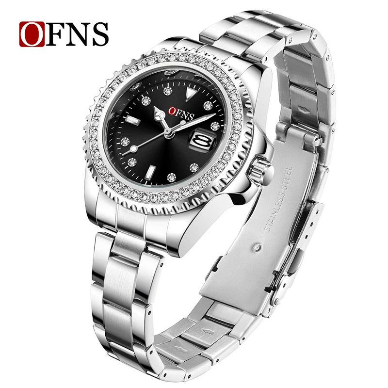 (Cross-border trading), diamond quartz women's watch, waterproof swiss watch, light luxury style, high-quality style