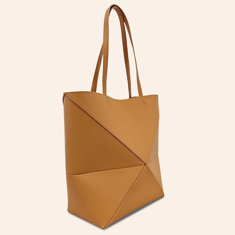Large Capacity Geometric Shoulder Bag For Women High End Leather_voghion.com