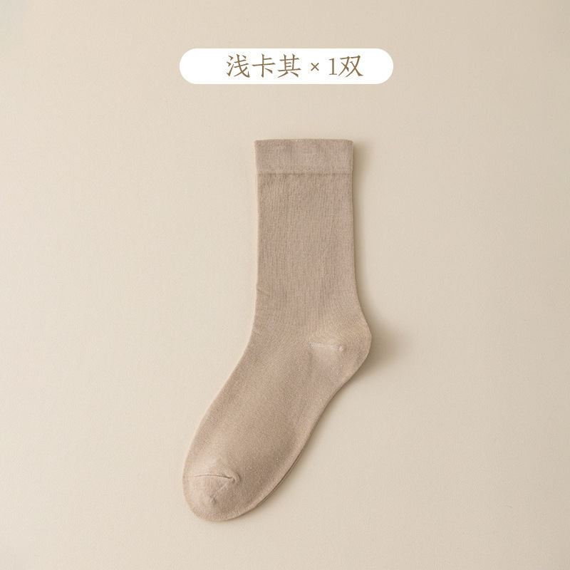 白色袜子女春秋中筒袜ins潮韩系防臭高档全棉松口月子袜堆堆袜子|undefined