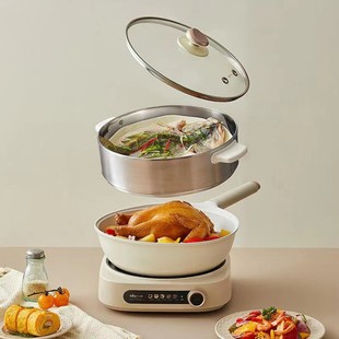 Bear DCG-A28L1 Split Electric Wok Household Electric Wok Fried Steamer High Power Electric Cooking Pot Electric Hot Pot