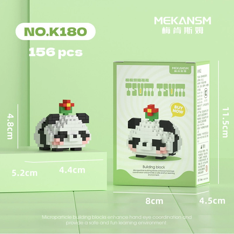 Lego, cartoon doll, constructor, toy, small particles, panda