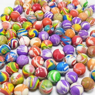 Pinball Jumping Ball 30MM25MM Mixed Flower Elastic Rubber Gashapon Machine Toy Magic Eye Frosted Rubber Elastic