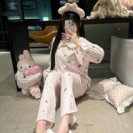 海岛绒睡衣女保暖家居服长袖长裤甜美两件套可外穿2026秋冬季新款