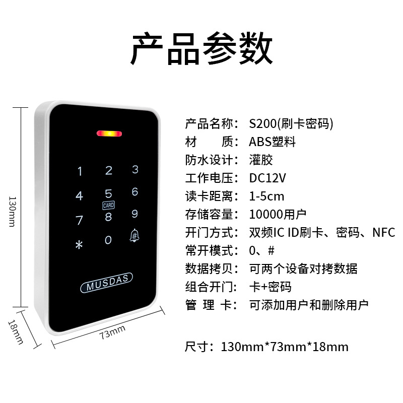 S200 password card swipe