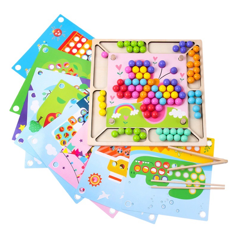 Cuentas de colores xiaoxiaole perlas de concentración entre padres e hijos de madera niños educación temprana juego de mesa niños y niñas juguetes educativos
