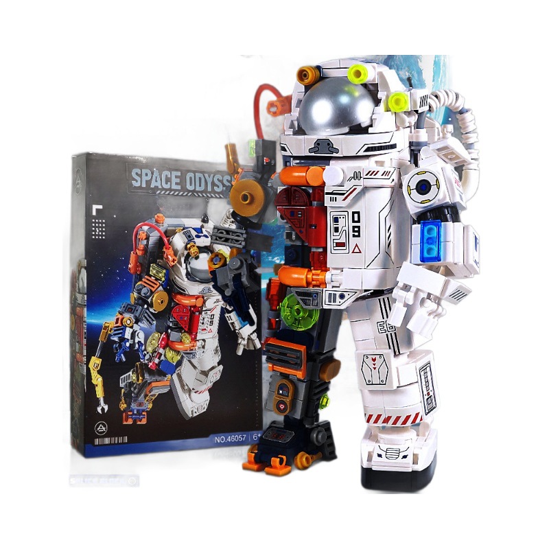 Modelo de astronauta mecánico semi-perspectivo compatible con Lego ensamblaje de juguetes para niños regalos