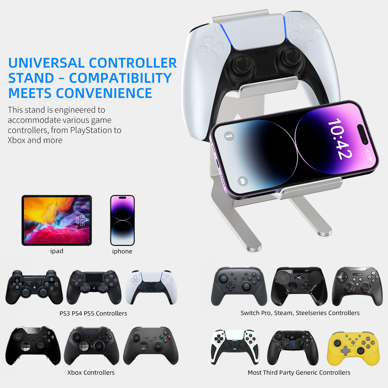 Новые продукты JYS подходят для универсальной рукояти PS5/PS4/Xbox/Switch металлическая настольная стойка-держатель