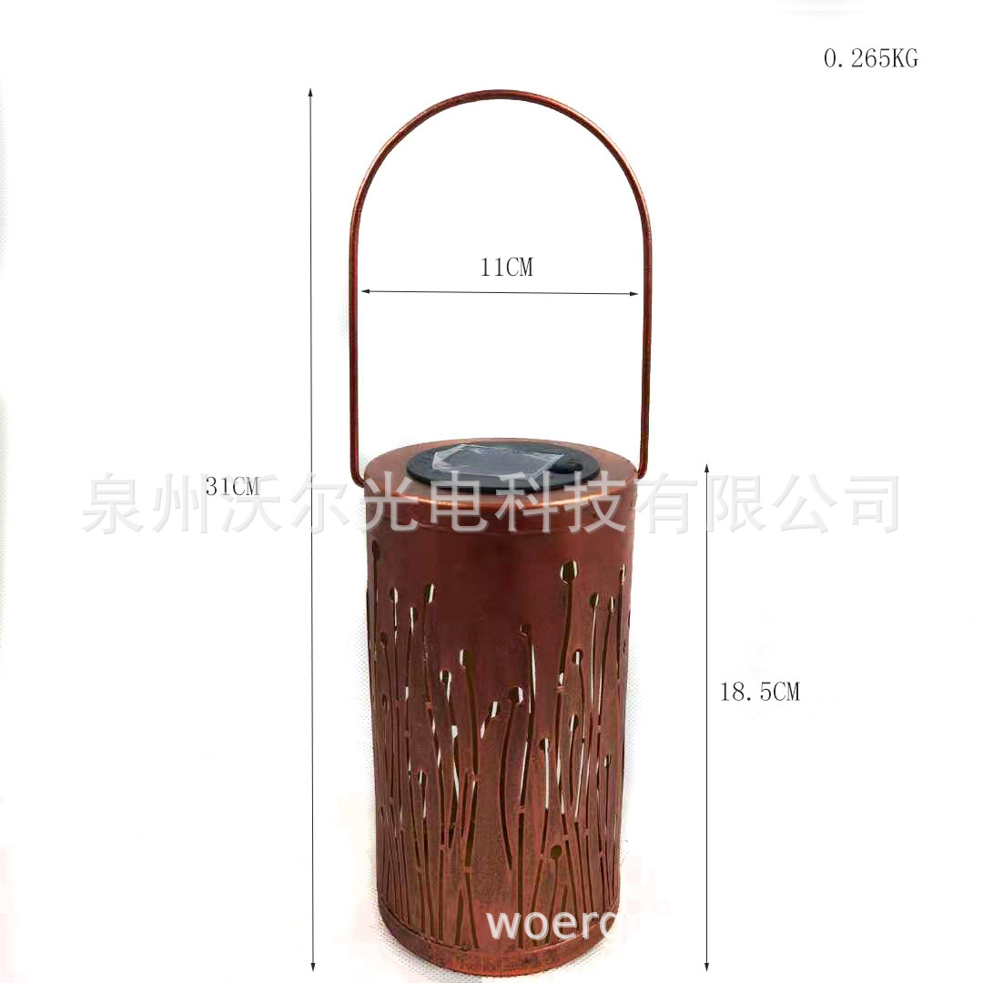 亚马逊热销LED太阳能镂空灯 户外庭院景观装饰灯蒲公英手提草坪灯