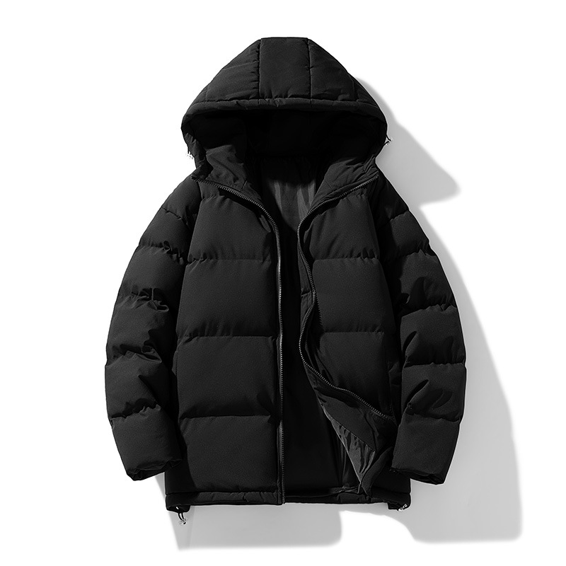 Giacca invernale trapuntata da uomo con cappuccio, spessa imbottitura in cotone per freddo estremo (nero/bianco/grigio scuro/verde militare, M-3XL)_voghion.com