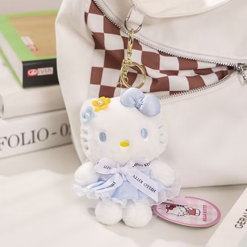 本物のサンリオ KT 猫ペンダントキティ猫ハローキティスクールバッグ荷物バッグペンダント女性の車のキーホルダー|undefined