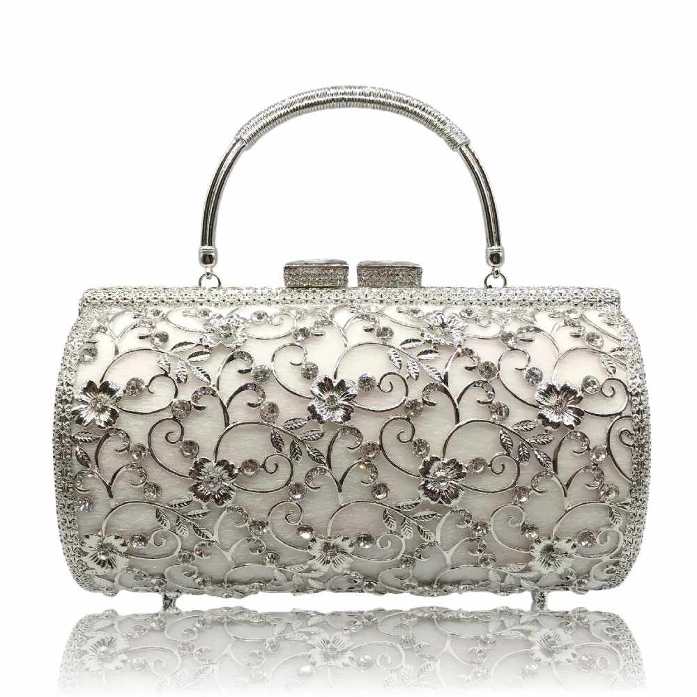 Nuevo bolso de cena de diamante de metal de gran capacidad caja dura bolso de mano bolso de banquete de mujer bolso de vestido de noche