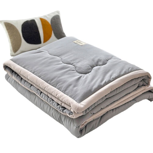 Solid color Nordic style washed cotton summer quilt plain simple summer cool quilt double dormitory air-conditioned quilt gift quilt 2m