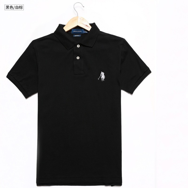 小马标男式翻领刺绣纯色纯棉大码宽松短袖t恤外贸经典爆款POLO衫|undefined