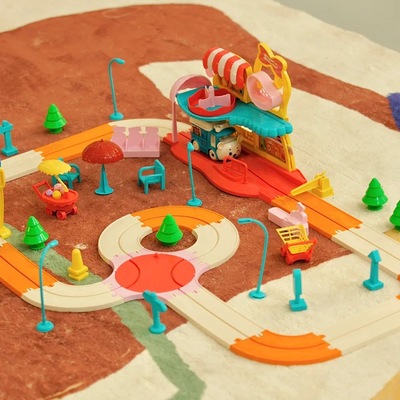 children Toys Railcar Assemble Electric track puddle jumper automobile diy Sound Joy Town