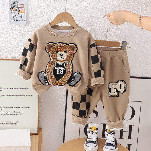 New Autumn Korean Style Boys Girls Baby Sweater Suits Western Style Autumn Clothes Children's Suits Small and Medium Children's Clothes
