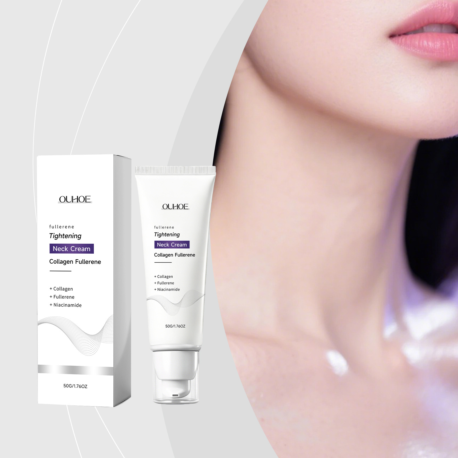 Ouhoe Collagen Moisturizing Neck Cream Cares for and Nourishes the Skin of the Neck, Refreshing and Non-Sticky Moisturizing Cream