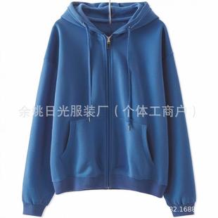 The factory made 300g fleece cardigan hooded vests 80 cotton 20 polyester school uniforms to design log