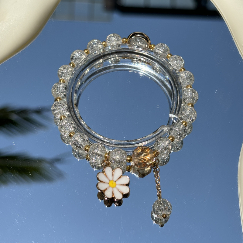 Kristall Gänseblümchen Perlenarmband Koreanischer Stil Für Damen_voghion.com