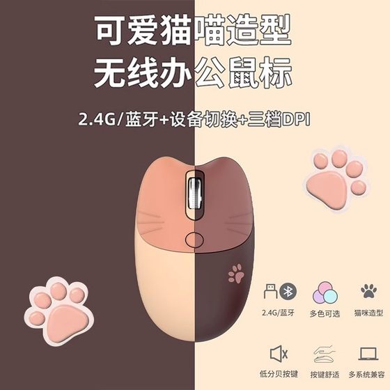 Skyscraper Meow Moe Mouse Wireless Mouse Laptop Bluetooth Mute Girl Cute High-value Notebook