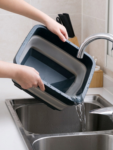 5ZV7 Wholesale Outdoor Folding Bucket Travel Portable Silicone Plastic Basin Car Storage Washbasin Extension