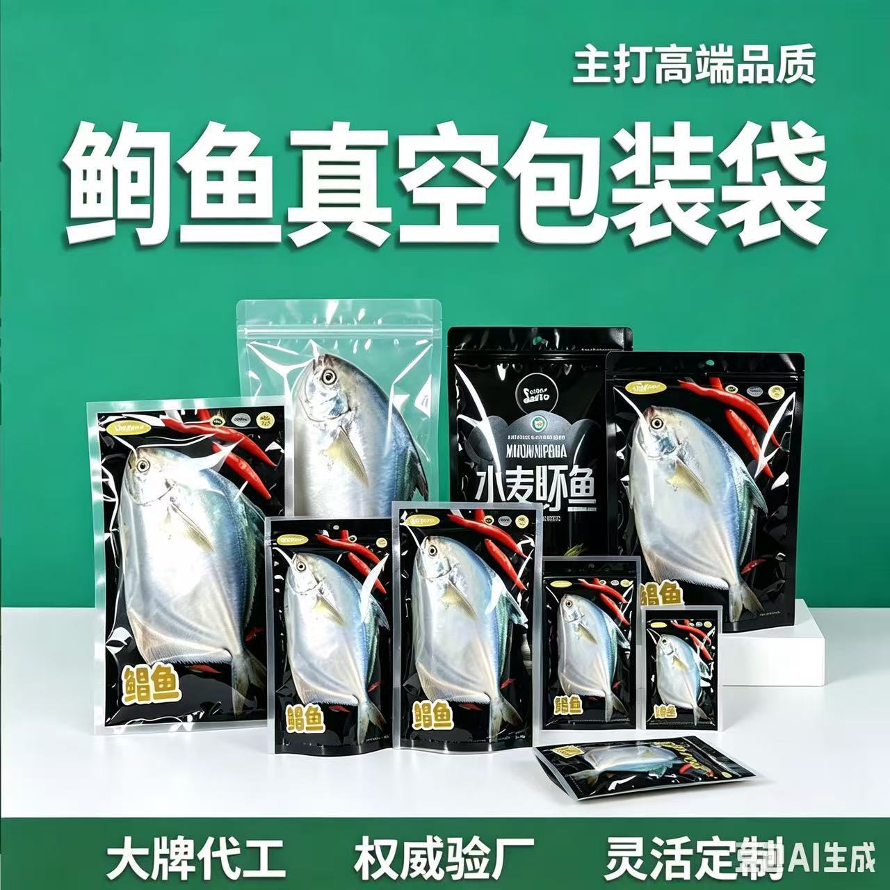 水产海鲜鳗鱼鱿鱼虾冷冻食品包装袋工厂定加厚pe/opp复合材质