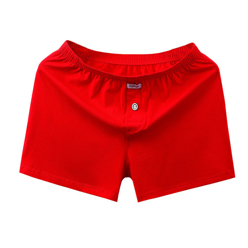 Relaxed A-lio Pants for Men, Pure Cotton Breathable, Plus Size, Sporty Four-Pointers, Youth Boys, Born in the Year of the Monkey, Red Shorts
