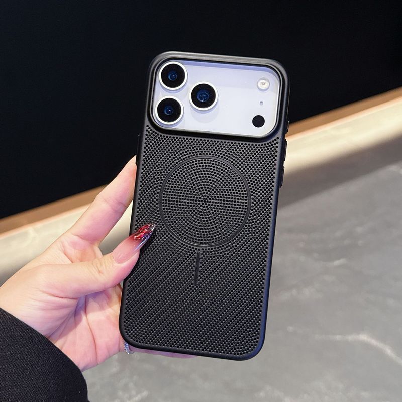 蜂窝散热适用苹果17细圈磁吸手机壳iPhone17Proamx磨砂肤感防摔壳|undefined