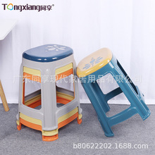 塑料凳子客厅家用现代简约餐桌凳椅子方凳塑胶凳子北欧高凳子批发