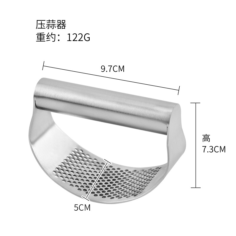 En stock Amazon nuevo 304 Acero inoxidable prensa de ajo arco ajo puller anillo prensa de ajo manual prensa de ajo