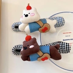 可爱小狗挎包发夹后脑勺盘发抓夹高级感鸭嘴夹子新款头饰卡通发卡
