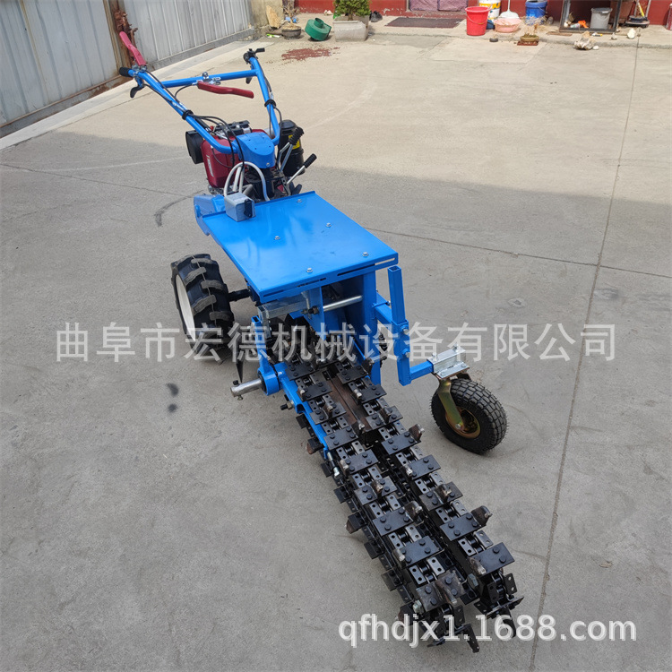 山地手扶链条开沟机 柴油链式开沟机 自走式埋水管埋线开槽挖沟机
