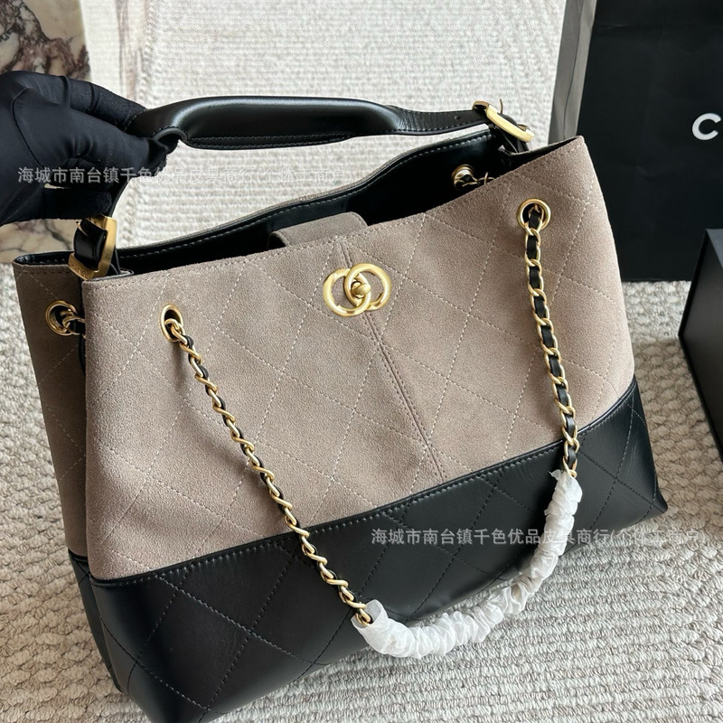 香奶奶25Ahobo麂皮托特包菱格链条南台工厂腋下女包通勤欧美复古|undefined