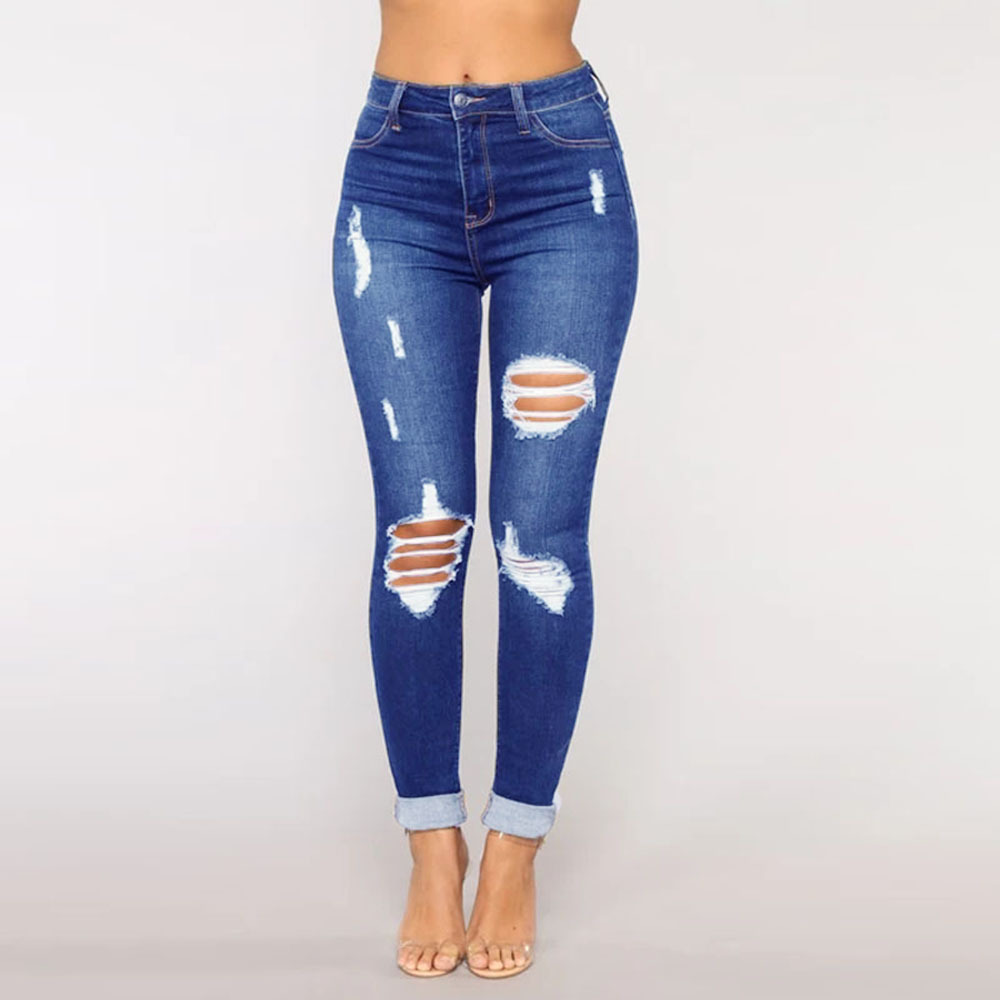 Jeans de Mujer a la Moda, Estilo Europeo y Americano, Lavado Desgastado, Tendencia Otoño 2025, para Amazon y Wish