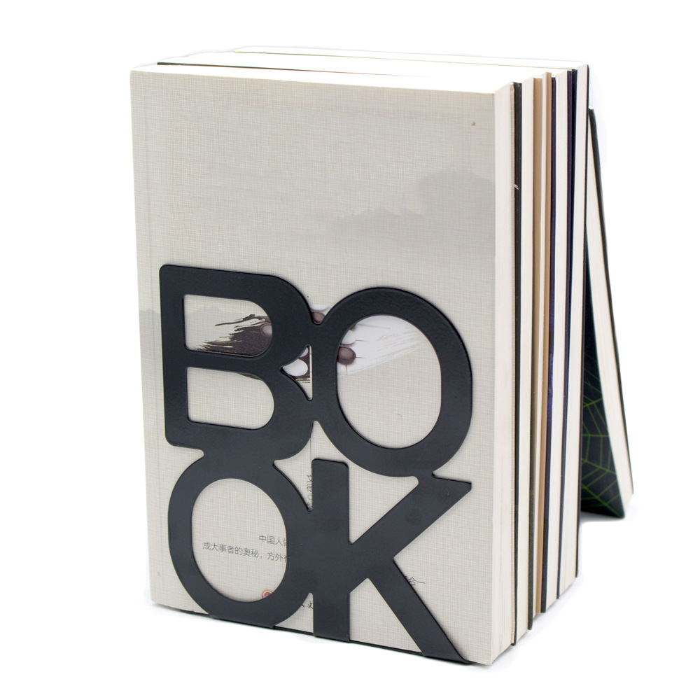 Book Ends书立 创意字母书挡 金属铁书架桌上学生书靠书立书夹阿里巴巴